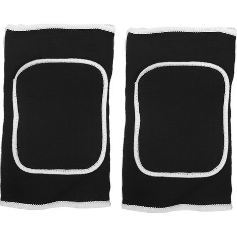 Lot de 2 genouillères élastiques unisexes, bande de soutien de protection noire (1/5)