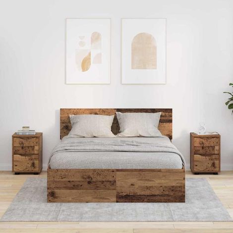 Nachttische 2 pcs Altholz 30,5 x 30 x 43 cm Holzwerkstoff