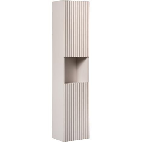Ac-Deco – Colonne de salle de bain 140x30x25 cm – 4 étagères – Façades en MDF – Montage réversible – Gamme Astral Cashmere (1/5)