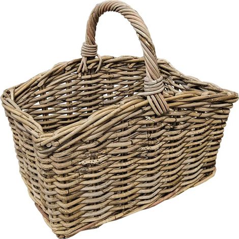 Panier rectangulaire avec grande anse H. 38 cm en kubu tressé - EMILIA (1/5)