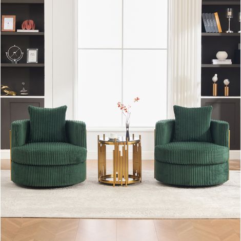 Poltrona girevole 360° in corda, con vano sotto la seduta, verde scuro, 150 kg OKMYHOME (1/5)