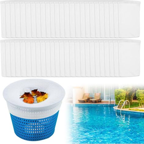 Chaussettes skimmer piscine, lot de 50, pour filtrer feuilles, cheveux et insectes. (1/5)
