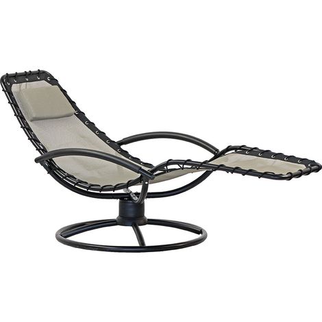 Sdraio chaise longue da giardino ellittica twist ecrù (1/5)