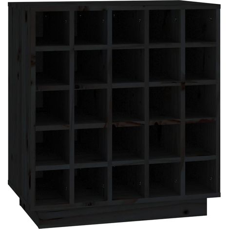 vidaXL Weinregal Schwarz 55,5x34x61 cm Massivholz Kiefer