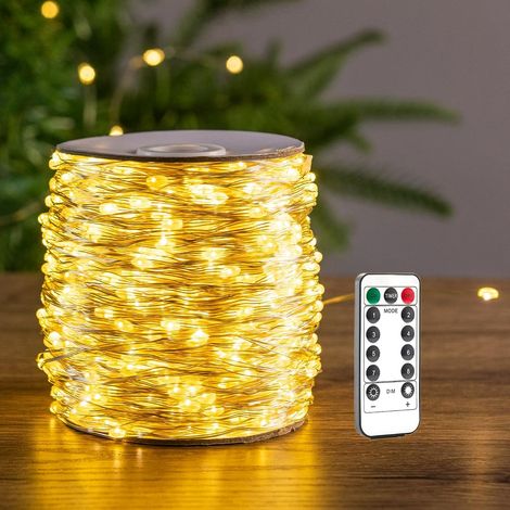 Guirlande Lumineuse LED de 60 m, Étanche, Blanc Chaud, 600 LED avec Télécommande pour Salon, Chambre, Jardin, Terrasse, Balcon, Mariage ou Décorations de Noël (1/5)