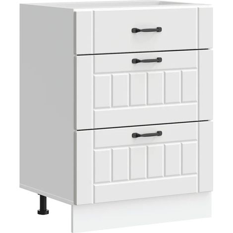 Mueble de cocina Lucca blanco de madera de ingeniería 60 x 46 x 81,5 cm con patas ajustables diseño moderno 020050491 (1/5)