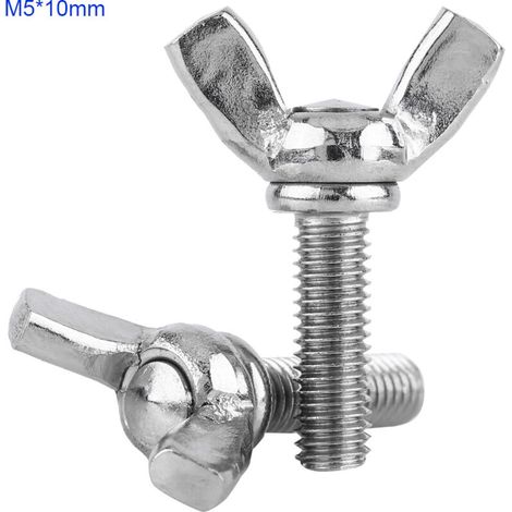 5 pièces Boulons Papillon Acier Inoxydable 304 Vis à Ailettes M5x10mm pour Fixations Mécaniques
