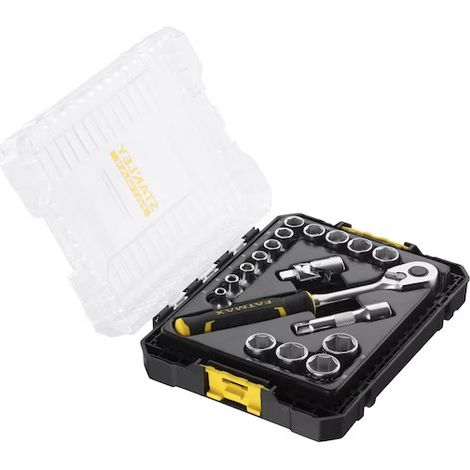 CAJA DE TOMAS STAKBOX M - 3/8'' STANLEY JUEGO DE 18 PIEZAS - FATMAX - FMMT98102-0