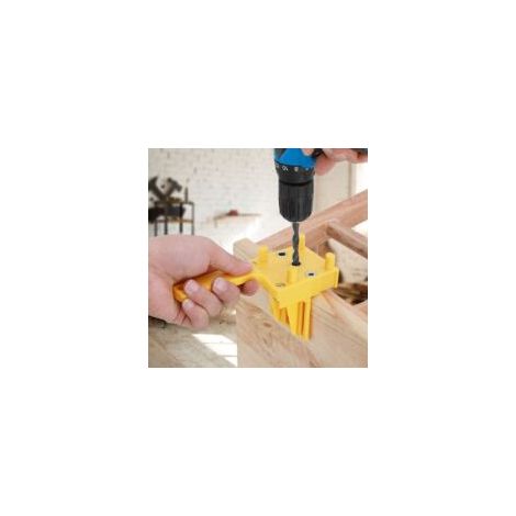 Guida per foratura tasselli, dima di centraggio in legno per fori a tasca, kit per foratura di fori a tasca, punti di centraggio universali, strumento portatile per tasselli - Crezuo