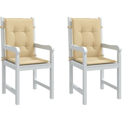 Niedriglehner-Auflagen 2 Stk. Melange Beige 100x50x4 cm Stoff