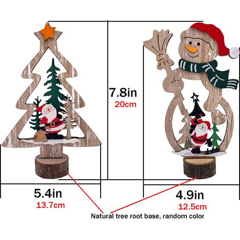 décorations de table de Noël, symboles joyeux, décorations de table de Noël, décorations de fête bonhomme de neige en bois, Noël et fêtes d'hiver. (1/3)