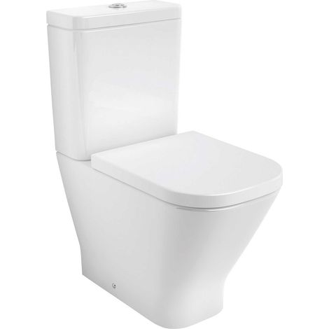 Roca – Pack WC sans bride Rimless Square The Gap – Cuvette duale avec abattant frein de chute – Réservoir mural 2/4 litres – Dimensions 365x600x790mm (1/8)