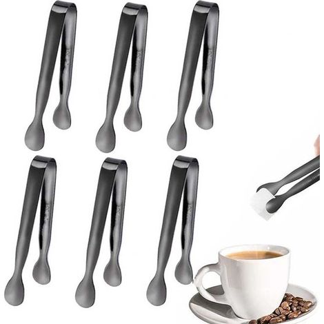 6 mini clip in acciaio inox, clip per zollette di zucchero, clip per cubetti di ghiaccio, clip per alimenti, clip per snack, bordi lisci per antipasti, tè pomeridiano, bar, ecc. (1/5)