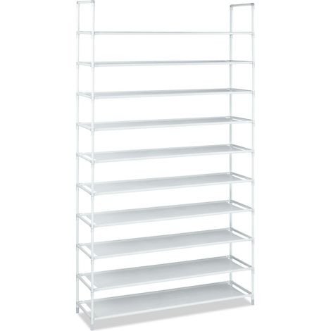 Scarpiera pratica minimalista corridoio 175,5 x 100 x 29 cm in acciaio grigio 130005158
