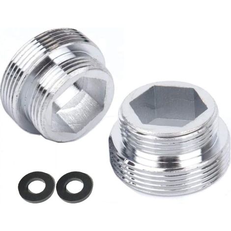 Lot de 2 adaptateurs de robinet en métal pour robinet de cuisine (M18 à M22) (1/4)