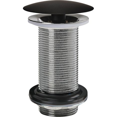 1 - Bonde de lavabo - Laiton - Écoulement libre design noir et chromé pour salle de bain moderne 100 mm (1/5)