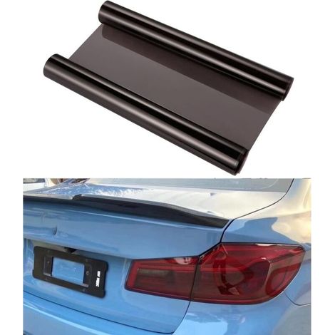 12 by 48 inches Self Adhesive Auto Car Tint Headlight Taillight Fog Light Vinyl Smoke Film Sheet Sticker Cover (light black)