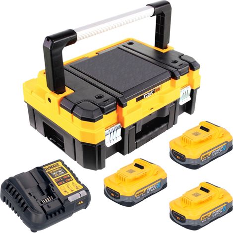 DeWalt DCB 1104 H3T Akku Starter Set 18 V mit 3x Powerstack Akku 5,0 Ah + DCB 1104 Ladegerät + TSTAK (1/5)