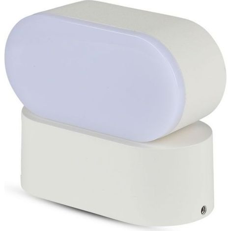 V-TAC VT-816 Lampada LED 5W da parete bianco testa ruotabile applique muro ovale luce bianco naturale 4000K IP65 - SKU 218287 (1/5)