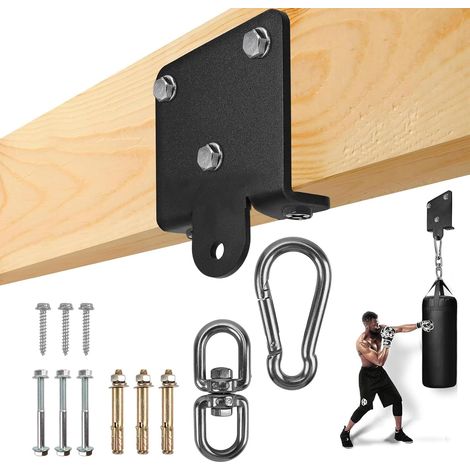 Support de suspension robuste pour sac de frappe – 453,6 kg en acier avec pivot à 180° et mousqueton, matériel de montage pour sac de boxe pour Muay Thai, hamac, balançoire ou yoga aérien (1/5)