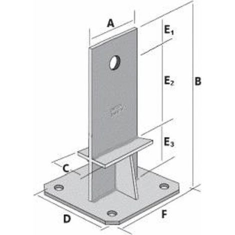 Simpson Strong Tie – Pied de poteau en âme pour bois et béton – Acier S235 JR galvanisé – Résistance à la corrosion – PPSDT230 (1/8)