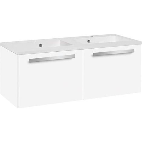 WTU+Fonte minérale EBLI blanc mat 2 tiroirs 1210x494x510mm (1/2)