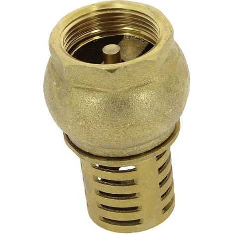 Guareski – Crépine laiton 1"1/4 avec clapet femelle – Raccord de robinetterie – Filetage entrée 33x42 – Pour installations en milieu humide