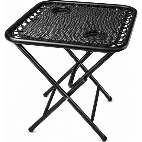 Aga Campingtisch MR52TB – Klapptisch 50x50x50 cm mit 2 Getränkehaltern – faltbar, stabil & wetterfest – kompakt für Camping & Reisen (1/4)