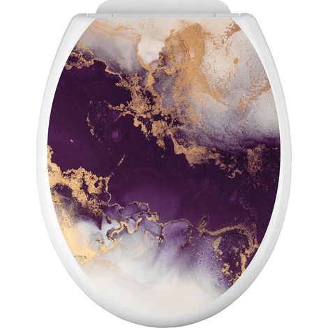 Stickers Abattant WC - Effet Marbré - 35x43 cm - Adhésif BRILLANT (1/2)