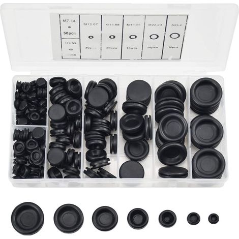 Bouchons En Caoutchouc - 170 Pièces 7 Diamètres 7,14 À 25,40 Mm - Pour Tubes Électriques, Tuyaux D Eau, Pompes, Automobiles - Kit Avec Boîte Organisatrice