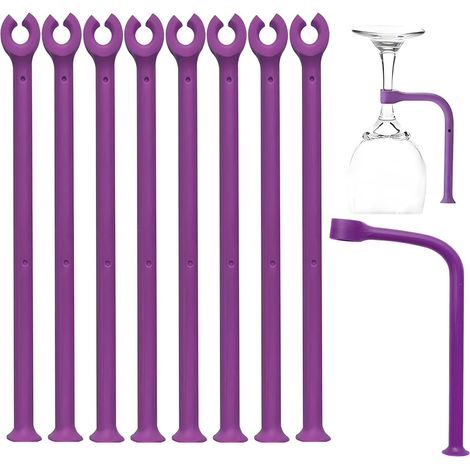 Lot de 8 verres à pied flexibles en silicone pour lave-vaisselle Violet (1/5)