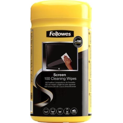 Dispensador de 100 toallitas fellowes 9183101 para limpieza de pantallas/ pack de 6 unidades