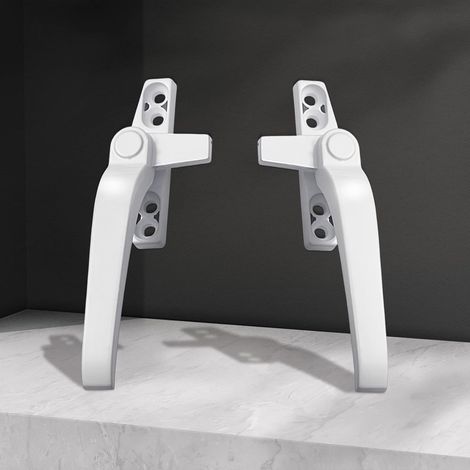 Poignée de fenêtre universelle de rechange pour droitier/gauche en alliage d'aluminium avec serrures pour double vitrage Interrupteur de sécurité de fenêtre et porte   Barre droite blanche (1/5)