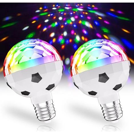 Boule Disco LED E27, 6W, Lampe RVB Rotative à 360°, Idéale pour Soirées, Anniversaires et Décorations de Fête (1/5)