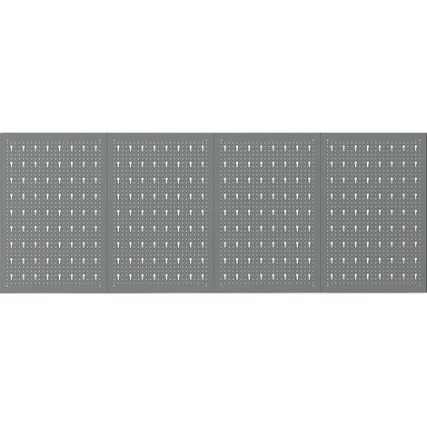 Panneau perforé en acier - L160 x H60 cm - Gris - BRICANO