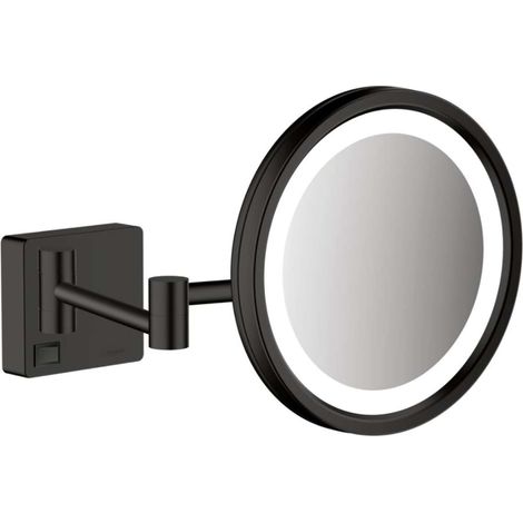 Hansgrohe AddStoris - Specchietto cosmetico a parete con illuminazione LED, nero opaco 41790670 (1/2)
