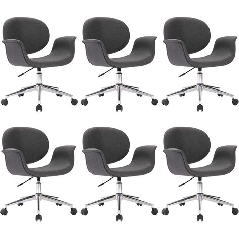 Maison Exclusive - Drehbare Esszimmerstühle 6 Stk. Grau Stoff