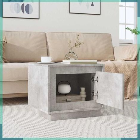Table basse - 819872 - Gris béton - Bois d'ingénierie - 51x50x44 cm (1/5)