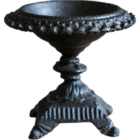 Bougeoir en fonte, petit modèle, style rustique vintage, sur pied haut, décoration intérieure (1/5)