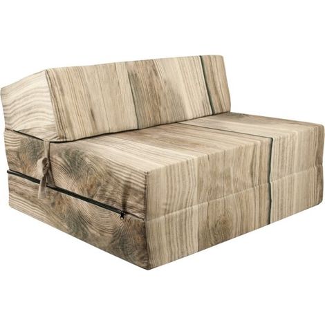 Colchón de invitados motivo madera - colchón plegable - 200x90x15 cm - colchón de camping (1/2)