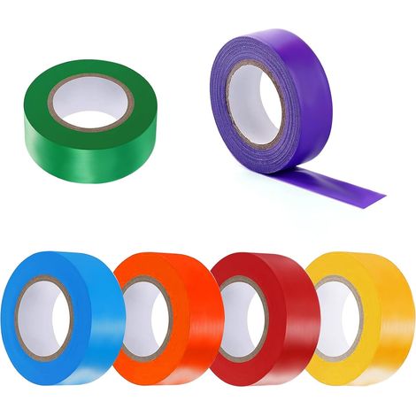 Ruban de Marquage Non-adhésif,Rubans de Signalisation de Couleurs Assorties Ruban de Marquage Néon pour la Maison et Le Lieu de Travail,1,9 cm x 25 m (1/4)