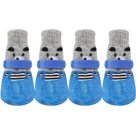 Chaussettes pour chien extérieures étanches, chaussures antidérapantes bleues taille L, protection pattes, pour la pluie et la marche, accessoires pour chien (1/4)