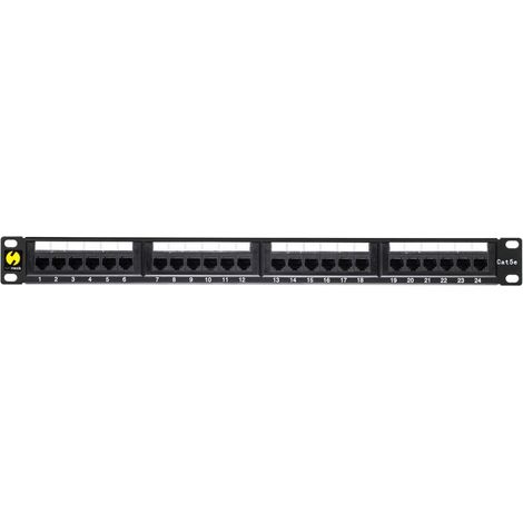 Panneau de brassage 19'' Netrack 1U, 24 ports cat. 5e UTP, avec étagère (1/5)