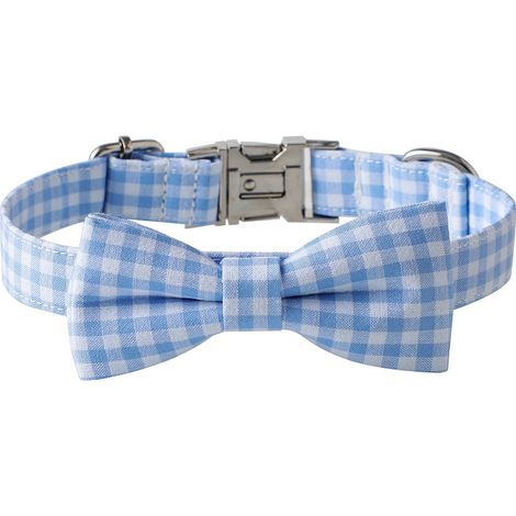 Collier Pour Chien - Coton Biologique - Ajustable - Avec Nœud Papillon Amovible - Pour Chiens Petits - 1 Pièce (1/5)
