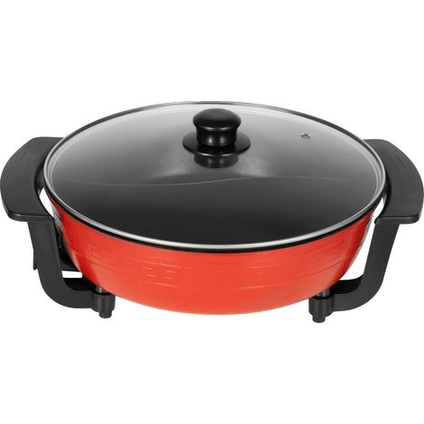 Fondue Chinoise, Grande Capacité, Design Antiadhésif, Rouge (1/2)