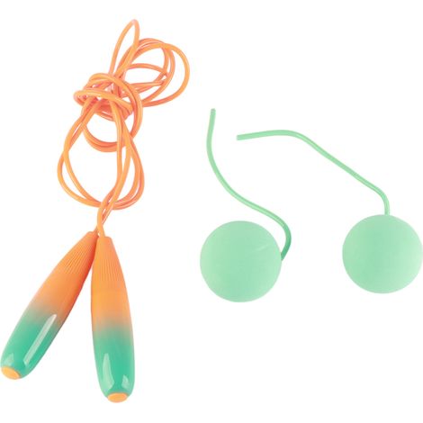 Corde à Sauter Sans Fil Sécuritaire ABS PVC pour Exercice, Dégradé Orange (1/5)