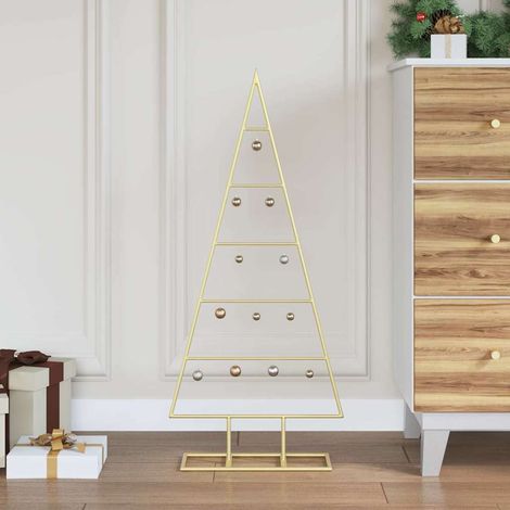 Árbol de Navidad de metal con soporte Dorado 90 cm