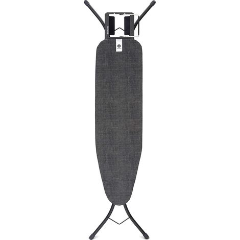 Brabantia - Asse da Stiro A - Per Ferro a Vapore - Regolabile in Altezza - Robusto a Quattro Gambe - Con la Mano Sinistra e Destra - Pieghevole - Denim Black - 110x30 cm (1/5)