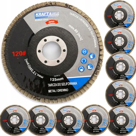 Set di dischi lamellari per legno e metallo 115 mm P60 10 pezzi Kraft&Dele (1/5)