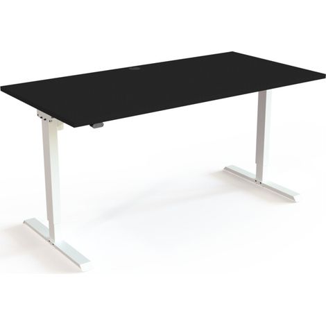 STIER Bureau électrique réglable en hauteur 501-20 160 x 80 cm Noir/Blanc (1/3)
